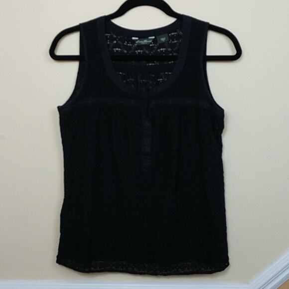 Eddie Bauer Black Eyelet Sleeveless size Small - Picture 1 of 6